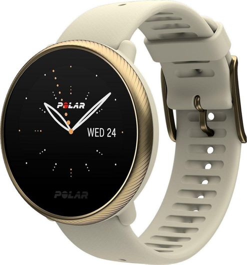 Polar Ignite 2 Stainless Steel 43mm Αδιάβροχο Smartwatch με Παλμογράφο Champagne