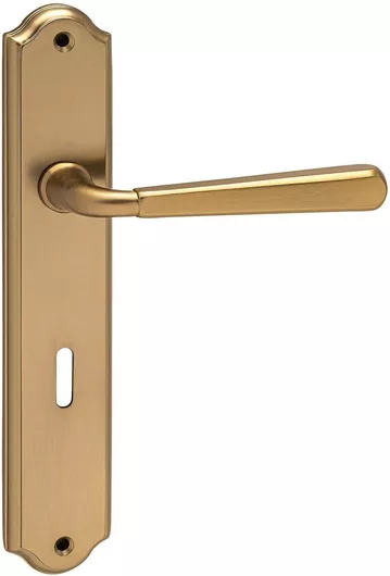 Πόμολο μεσόπορτας Viometale 06.1150 Απόσταση Κέντρων 75mm ζεύγος πλάκα χρυσό ματ