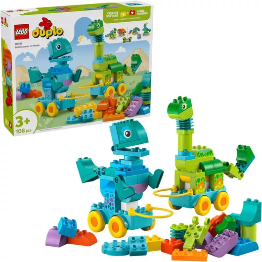 Lego Duplo 3in1 Dinosaurs on Wheels για 3+ Ετών 108τμχ. 10882
