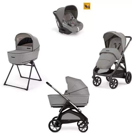 Καρότσι Μωρού Inglesina Aptica Quattro Ρυθμιζόμενο 3 σε 1 Kατάλληλο για Nεογέννητο Platinum Grey 10.4kg