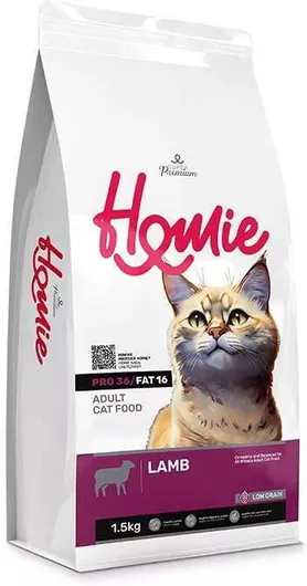 Ξηρά Τροφή HOMie Διαίτης, με Λίγα Σιτηρά για Ενήλικες Γάτες με Αρνί / Ρύζι 1.5kg