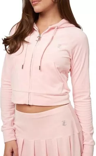 Juicy Couture Madison Γυναικεία Ζακέτα Φούτερ με Κουκούλα Almond Blossom