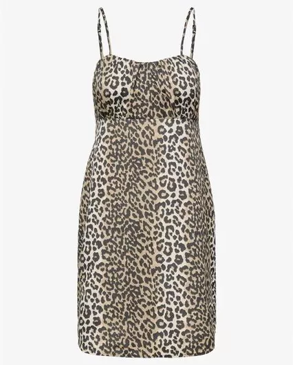 Only Life Φόρεμα Μαύρο Λεοπάρ