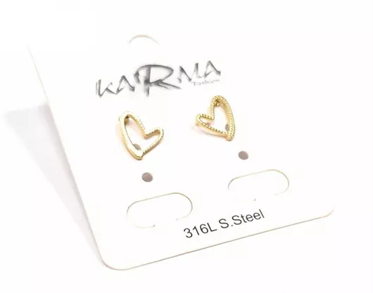 Σκουλαρίκι Karma GiftsΑτσάλι Επιχρυσωμένα