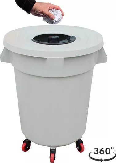 Κάδος Απορριμμάτων Πλαστικός Τροχήλατος Planet 120lt Λευκός