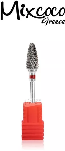 Mixcoco Τροχός Νυχιών Καρβιδίου Κωνικό Κόκκινο