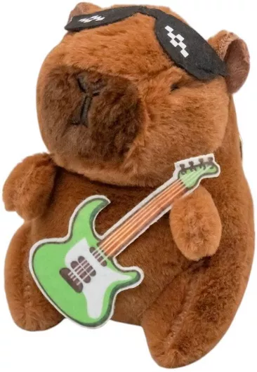 Μπρελόκ Λούτρινο Capybara 13cm Βελούδινο Κιθαρίστας 1440-1617-8-1