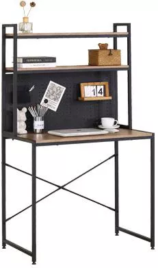 Γραφείο Ifestos Ξύλινο Μαύρος με Μεταλλικά Πόδια 84x50x148.5cm