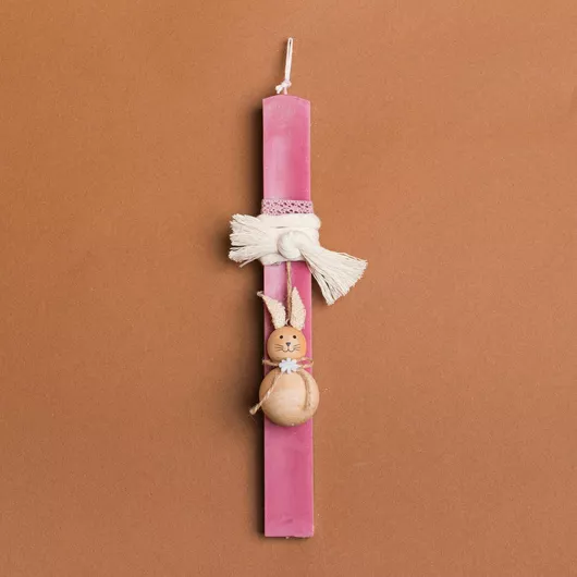 Πασχαλινή Λαμπάδα Στρογγυλή Ροζ