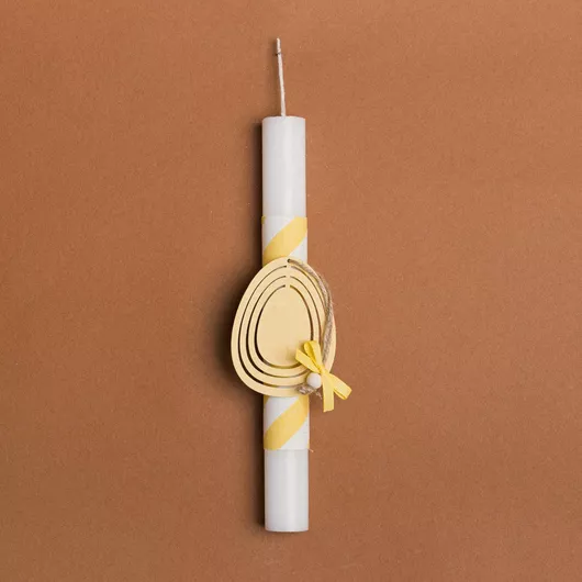 Πασχαλινή Λαμπάδα Στρογγυλή Κίτρινο