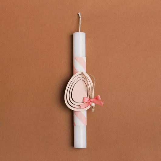 Πασχαλινή Λαμπάδα Στρογγυλή Πορτοκαλί