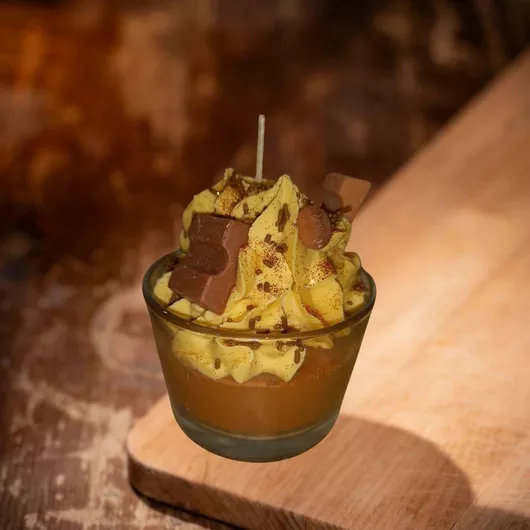 C001-7 Χειροποίητο Διακοσμητικό Κερί Junior Αρωματική Σόγια Καφέ