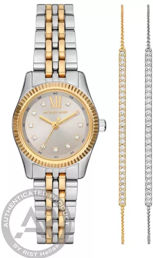 Γυναικείο Ρολόι Michael Kors Lexington Set με Ασημί Μεταλλικό Μπρασελέ