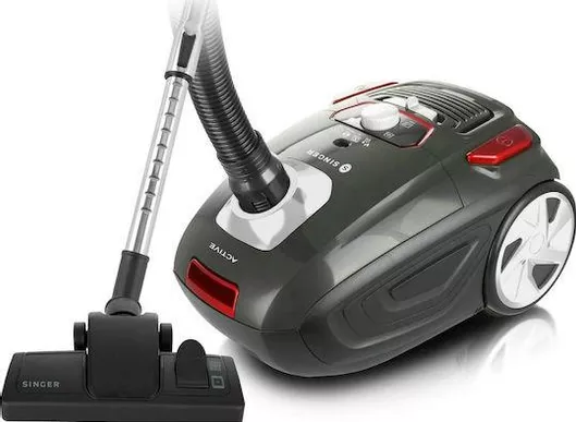 Singer VC-206030 Ηλεκτρική Σκούπα 600W με Σακούλα 3.5lt Γκρι