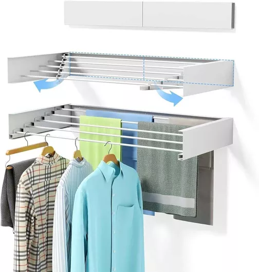 Wallex Πτυσσόμενη Απλώστρα Βιδωτή από Αλουμίνιο με Μήκος Απλώματος 6m