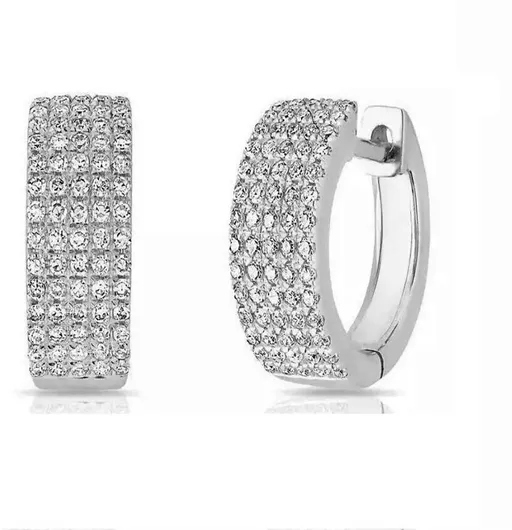 Hoops Earrings Silver Brass
