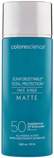 Colorescience Sunforgettable Total Protection Face Shield Matte Mineral Mineral Αδιάβροχη Αντηλιακή Κρέμα Προσώπου SPF50 55ml