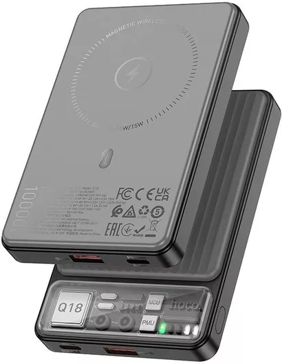 Hoco MagSafe Power Bank 10000mAh 22.5W με Θύρα USB-A & Θύρα USB-C Power Delivery Μαύρο