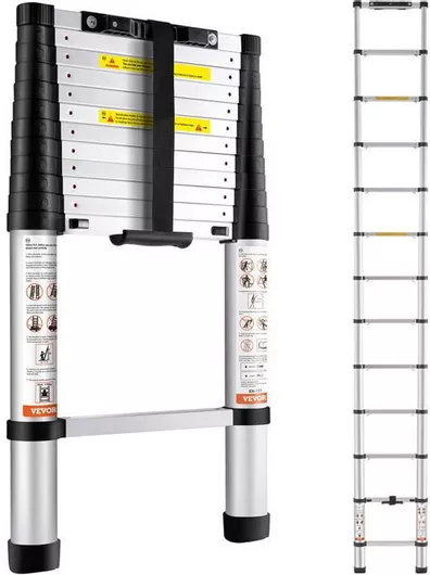 Τηλεσκοπική Σκάλα Vevor Αλουμινίου 13 Σκαλιών με Μέγιστο Ύψος 3.8m