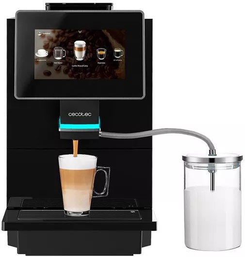Cecotec Cremmaet Touch Αυτόματη Μηχανή Espresso 1500W Πίεσης 19bar για Cappuccino με Μύλο Άλεσης Μαύρη