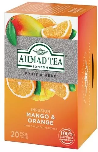 Τσάι Ahmad Tea 20 Φακελάκια με Άρωμα Μάνγκο & Πορτοκάλι