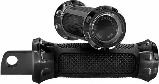 Performance Machine PM Μαρσπιέ Αλουμινίου Folding Εμπρός-Πίσω Overdrive Δεξιός/Αριστερός 0035-1158-B Ανοδιωμένο Μαύρο Σετ 2 Τεμαχίων