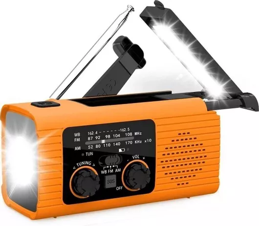Pristar YX318 Orange FM Radio Flashlight with 4000mAh Power Bank