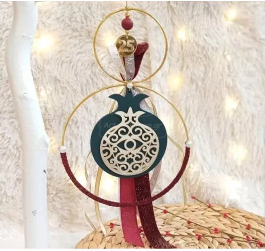 Γούρι 20251014 Art Love Χειροποίητο Μεγάλο Κρίκο Ξύλινο Plexi Στοιχείο Σχέδιο 6