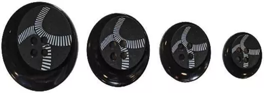 Κουμπί Μαύρο με Λευκό Σχέδιο, 33mm Διάμετρος, 1 Τεμάχιο