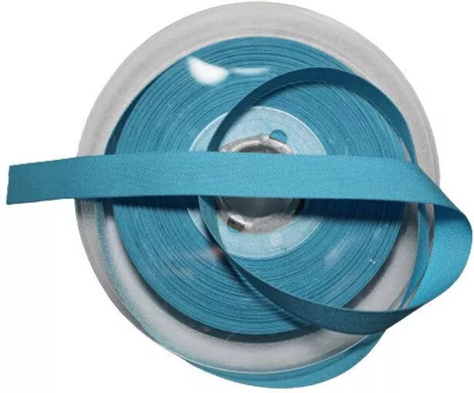 Κορδέλα Βαμβακερή Διπλής Όψης 14mm Τιρκουάζ 265 (100% Βαμβάκι) - Τιμή ανά Μέτρο