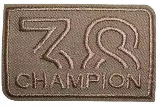 Θερμοκολλητική Στάμπα Μοτίφ Champion 38 Μπεζ 5.5cm x 4cm 1 τεμάχιο