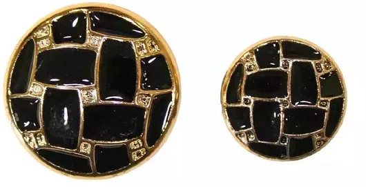 Κουμπιά Μεταλλικά Γυαλιστερά Δίχρωμα 17mm Μαύρο
