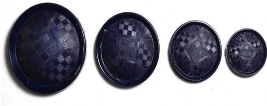 Κουμπί Σκακιέρα Γυαλιστερό Ματ Μπλε 22mm
