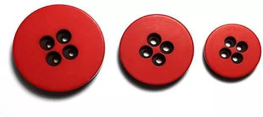 Κουμπί Κοκκάλινο Μεγάλη Τρύπα 27mm Κόκκινο