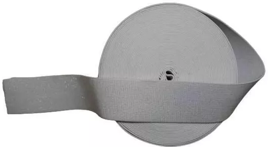 Λάστιχο Ραπτικής με Ασημί Lurex Λευκό & Φάρδος 4cm. Τιμή ανά Μέτρο.