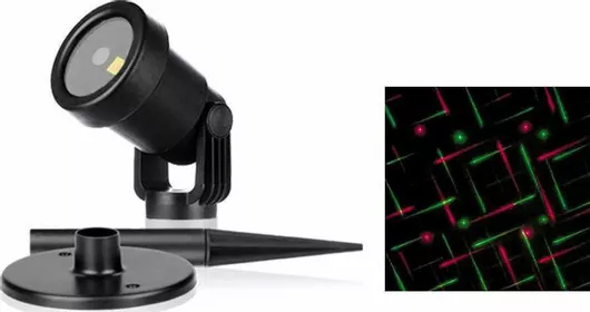 Χριστουγεννιάτικος Προβολέας Fos me Laser Ρεύματος IP65 Εξωτερικού Χώρου με Κόκκινο & Πράσινο Μοτίβο