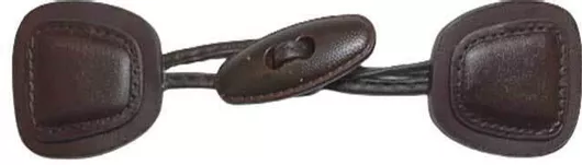 Κουμπί Μοντγκόμερι Δερματίνης Καφέ 18cm x 4cm (1 Ζευγάρι)