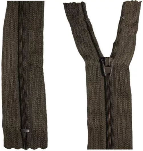 Κλειστό Φερμουάρ 55cm με 3mm Οδηγό για Φορέματα & Φούστες σε Σκούρο Χακί Υ078 1τεm
