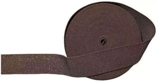Λάστιχο Ραπτικής με Ασημί Lurex Καφέ & Φάρδος 4cm. Τιμή ανά Μέτρο.