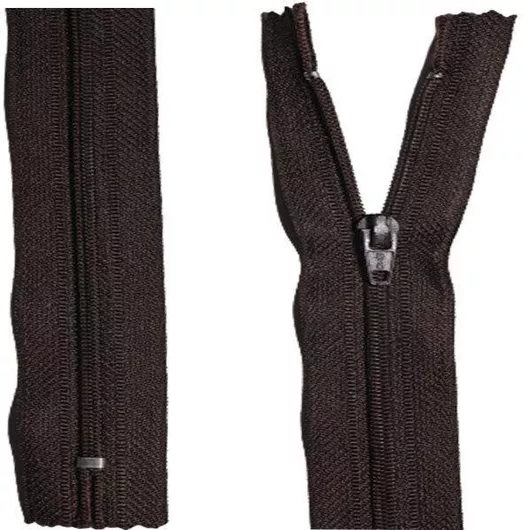 Κλειστό Φερμουάρ 25cm με 3mm Οδηγό για Φορέματα & Φούστες, Σκούρο Καφέ 294, 1 Τεμάχιο