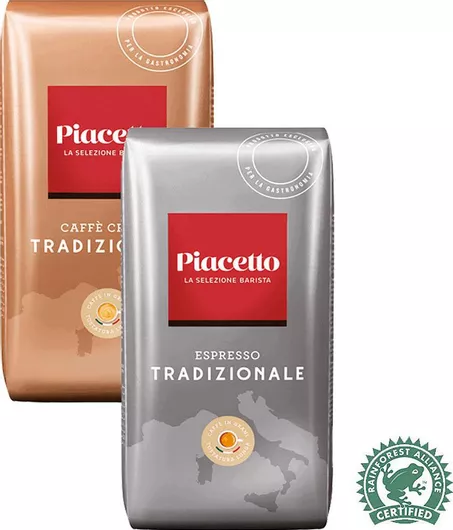 Καφές Espresso Piacetto Traditionale & Traditionale Crema σε Κόκκους 2x1000gr