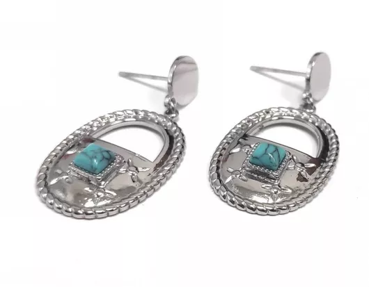 Γυναικείο Σκουλαρίκι Karma Gifts karmafashion ΚρεμαστόΑτσάλι με Πέτρες
