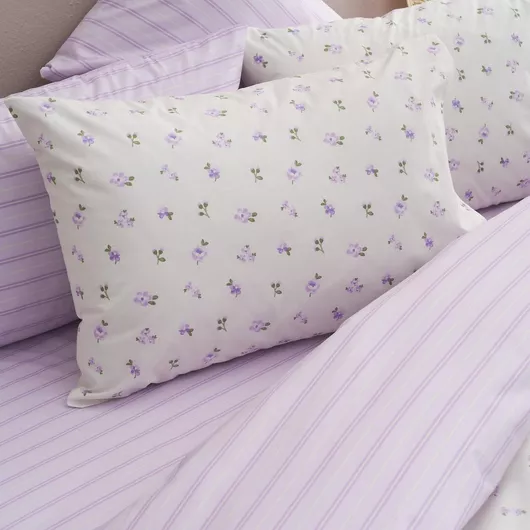 Σετ Μαξιλαροθήκες Charalambidis Textiles Άνοιξη 52x72cm Λιλά