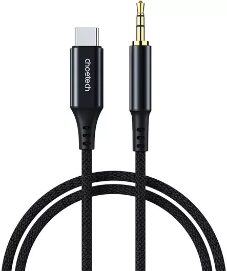 Choetech USB 2.0 Cable USB-C male - USB-C/3.5mm Μαύρο 1m AUX006