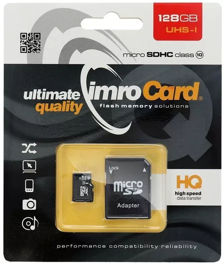 Κάρτα Μνήμης IMRO MicroSD 128GB 100MB/s Class 10 UHS I με Αντάπτορα SD