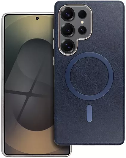 Θήκη Κινητού Back Cover με MagSafe για Samsung S25 Ultra Δερματίνη Μπλε