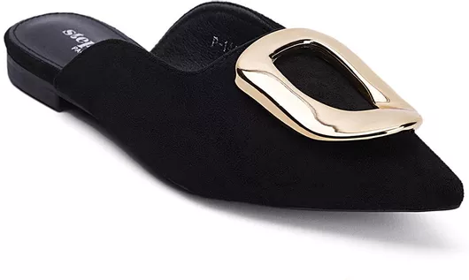 Fred Γυναικεία Mules με Αγκράφα Μαύρο