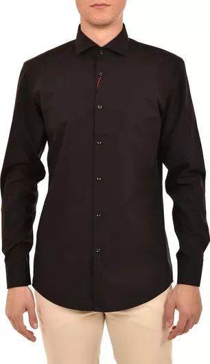 Hugo Boss C-Jason Μακρυμάνικο Βαμβακερό Πουκάμισο Slim Fit Μαύρο