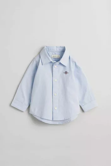 Gant Παιδικό Μακρυμάνικο Πουκάμισο Μονόχρωμο Denim Μπλε