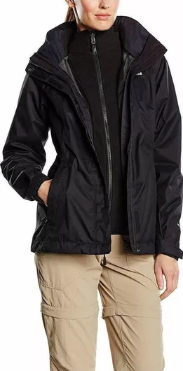 The North Face Evolve II Triclimate Γυναικείο Μπουφάν Πεζοπορίας Αδιάβροχο & Αντιανεμικό Μαύρο